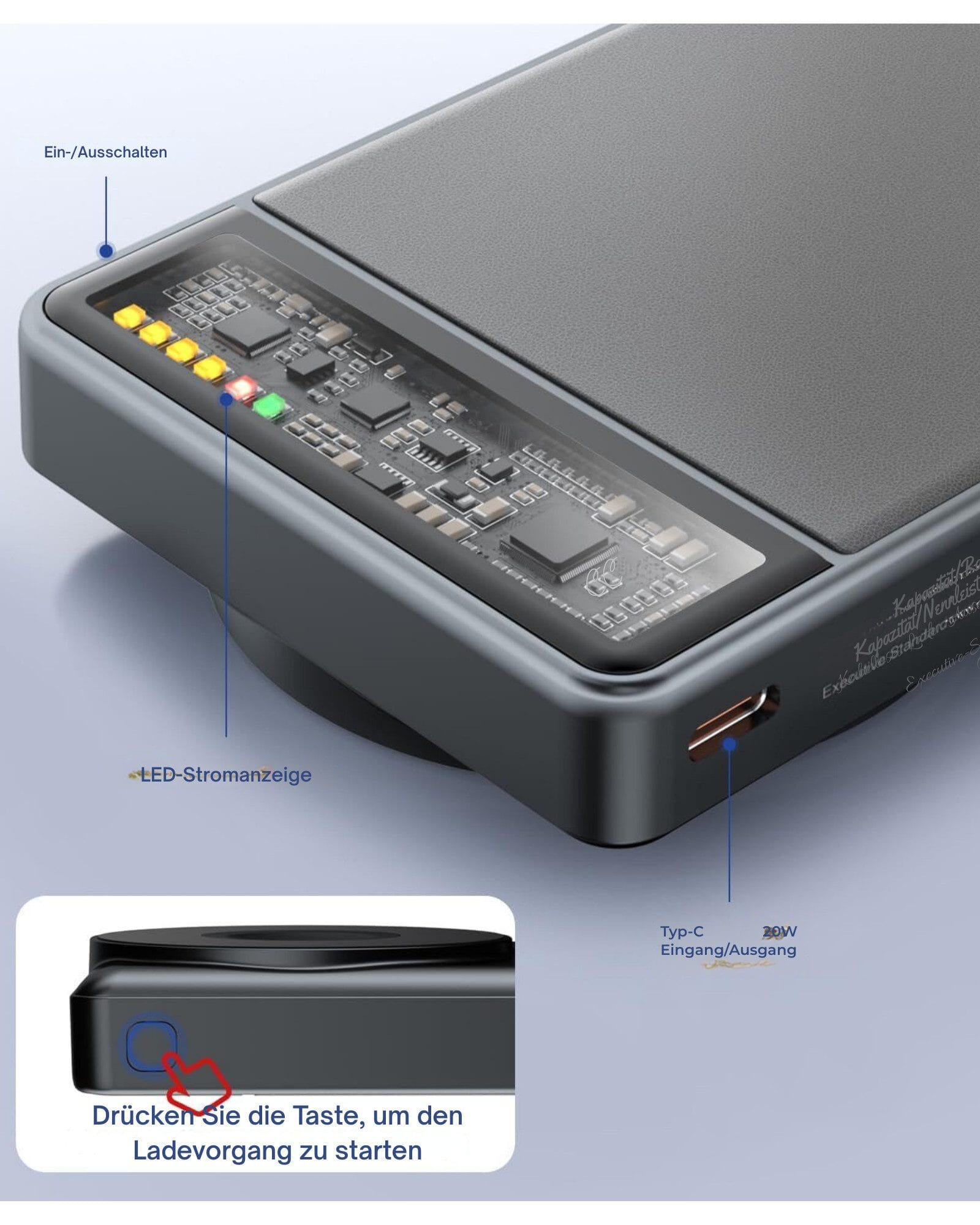 MagSafe Powerbank 10000mAh mit Schnellladefunktion, 20W USB-C PD Powerbank