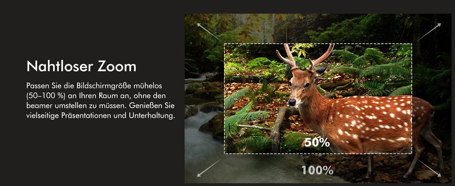 Mini-Projektor Full HD 1080P, 12.000 Lumen, 300-Zoll-Projektor LED-Beamer