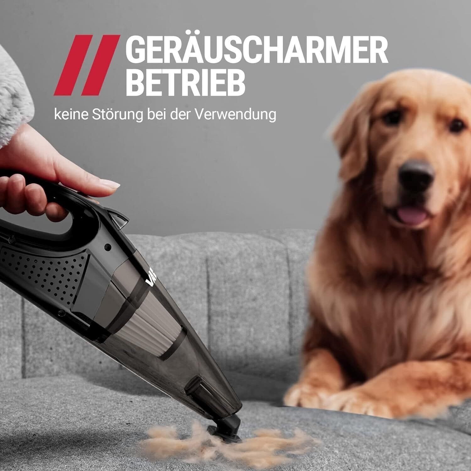 Akku-Handstaubsauger Kabellos & Tragbar + eingebaute LED-Licht + professionelle Aufsätze