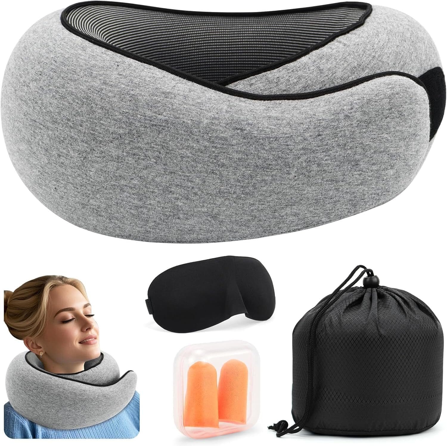Nackenkissen für die Reise - memory-foam Ergonomisches Reisekissen
