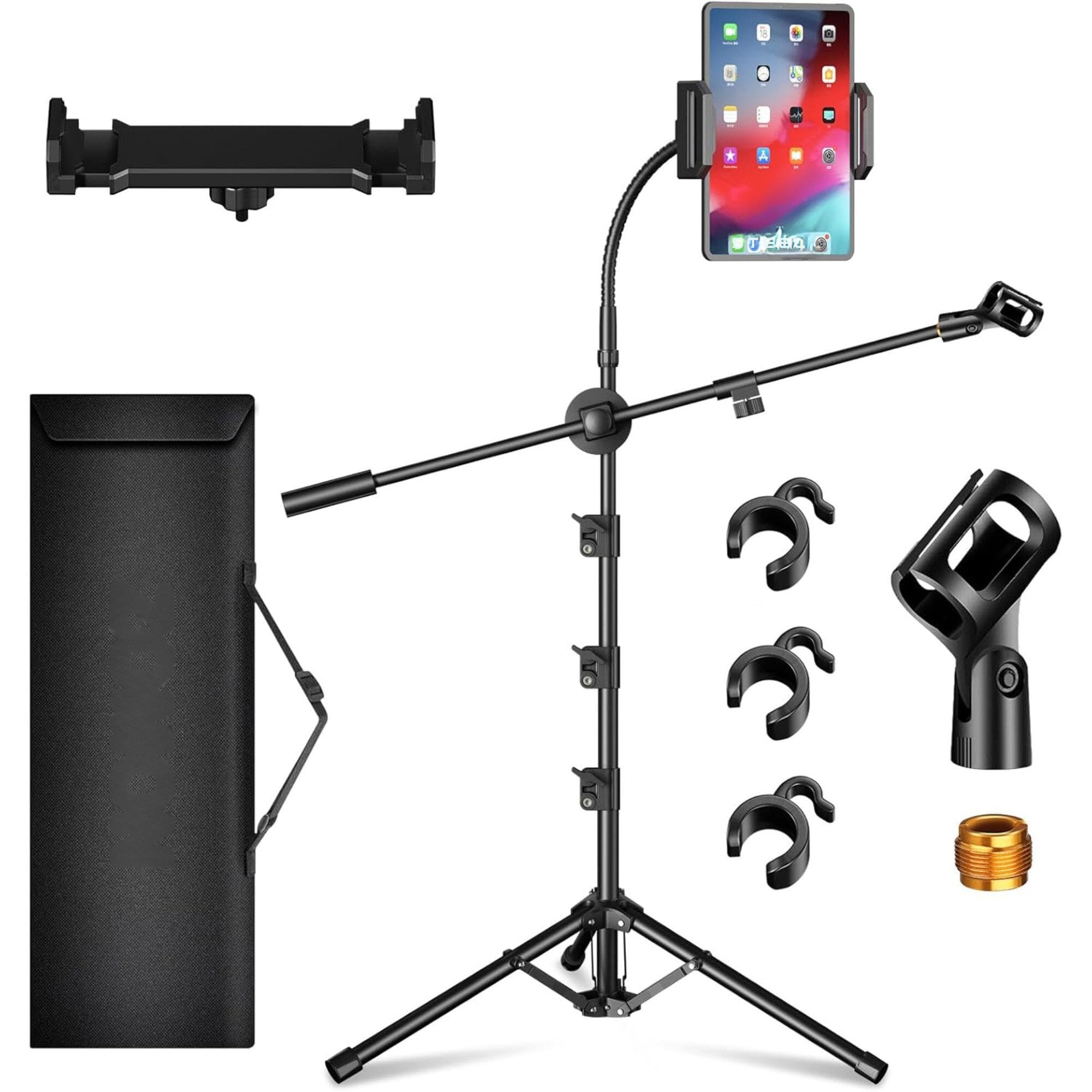 Mikrofonständer mit Galgenarm und Tragetasche – Stabiles Stativ aus Stahl, 107–174 cm