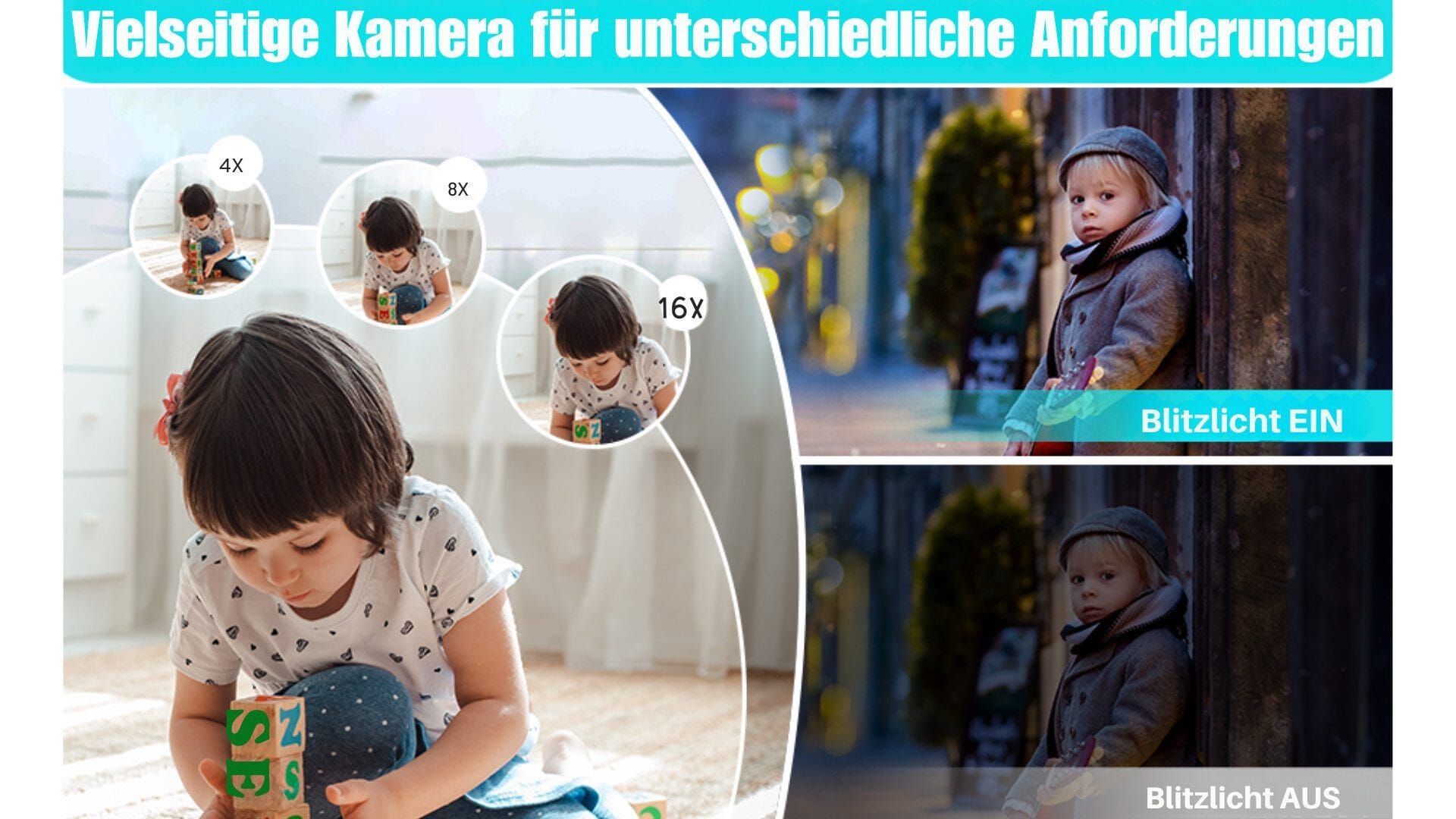 Digitalkamera mit 32G Micro SD Karte, 1080P Kinderkamera 44MP HD Kinderkamera