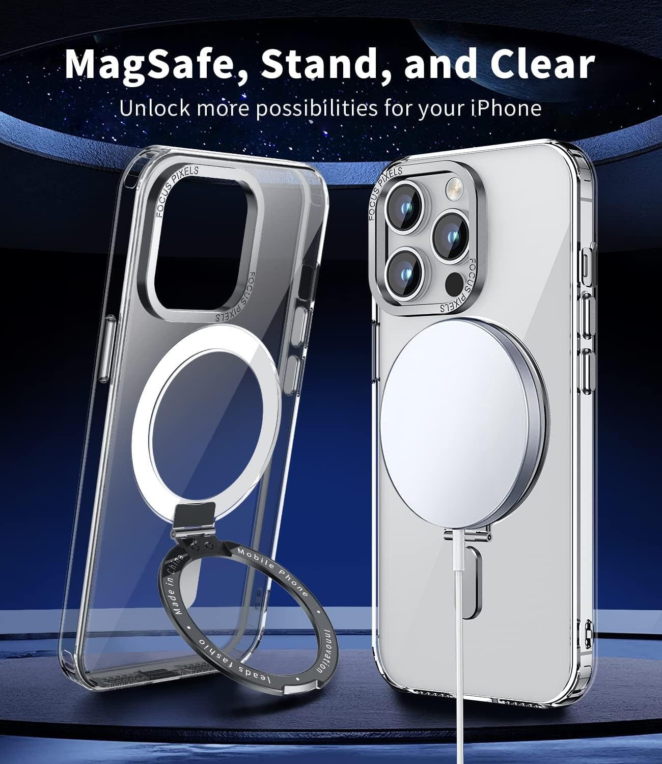 Handyhülle iPhone 15 Pro Hülle mit MagSafe und Integriertem 9H Kameraschutz