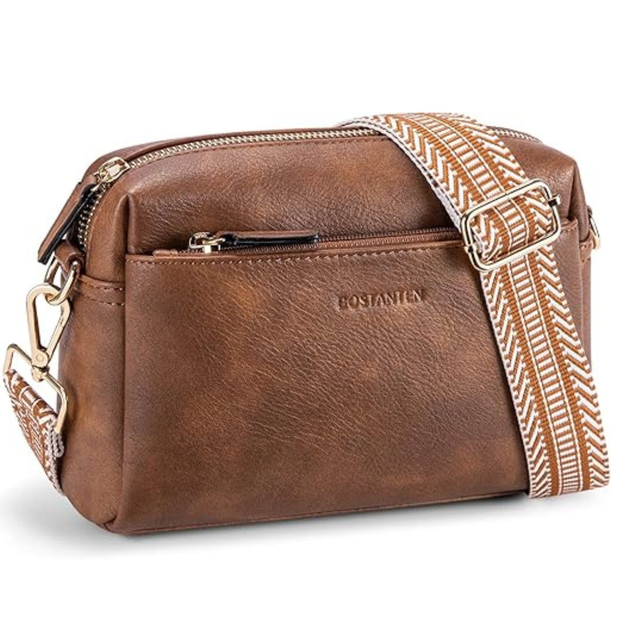 Handtasche Kleine Umhängetasche für Frauen Dreifach-Reißverschluss