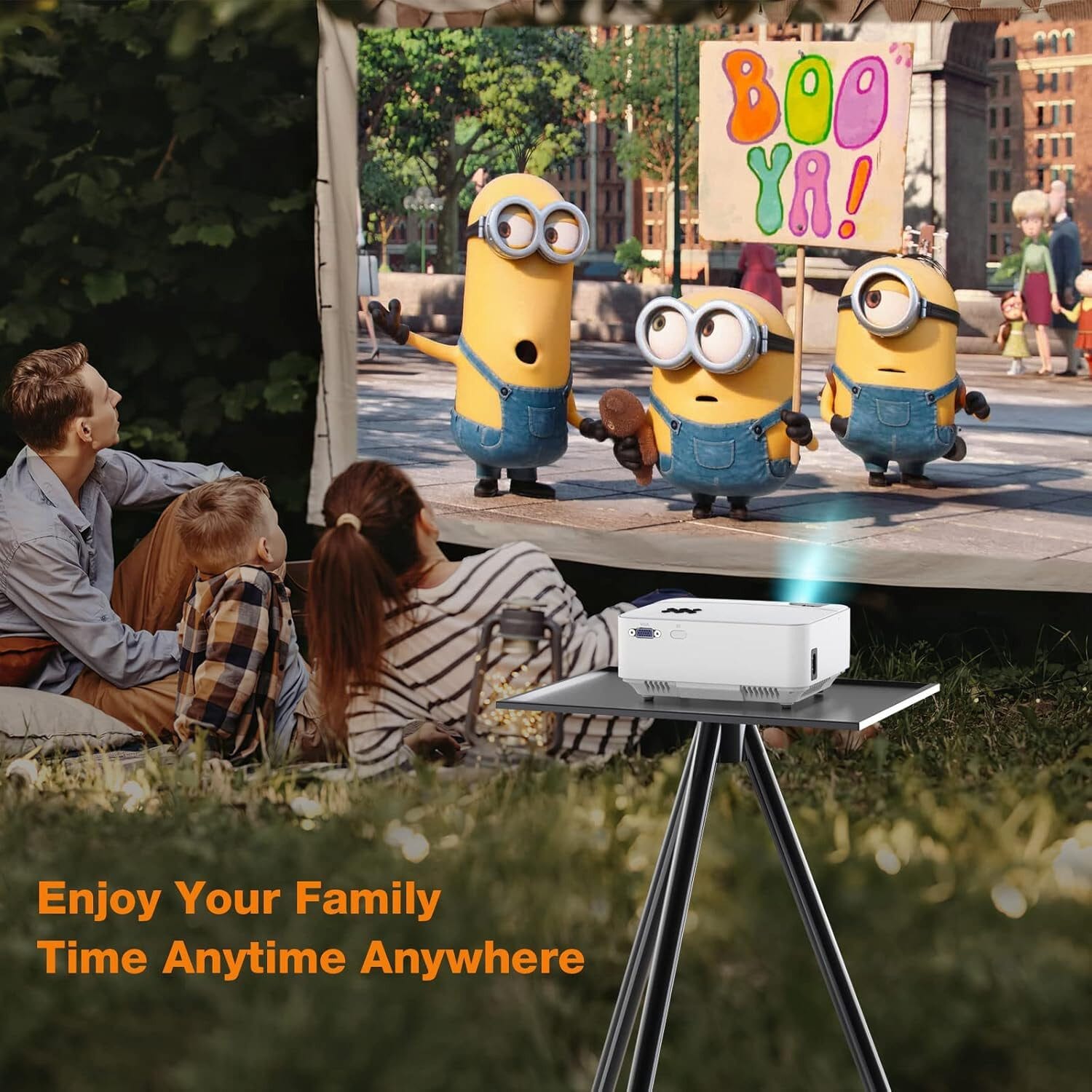 30000 Stunden LED Heimkino Beamer, 5W-Stereo-Sound, mit HDMI, USB, TF Mini-Beamer