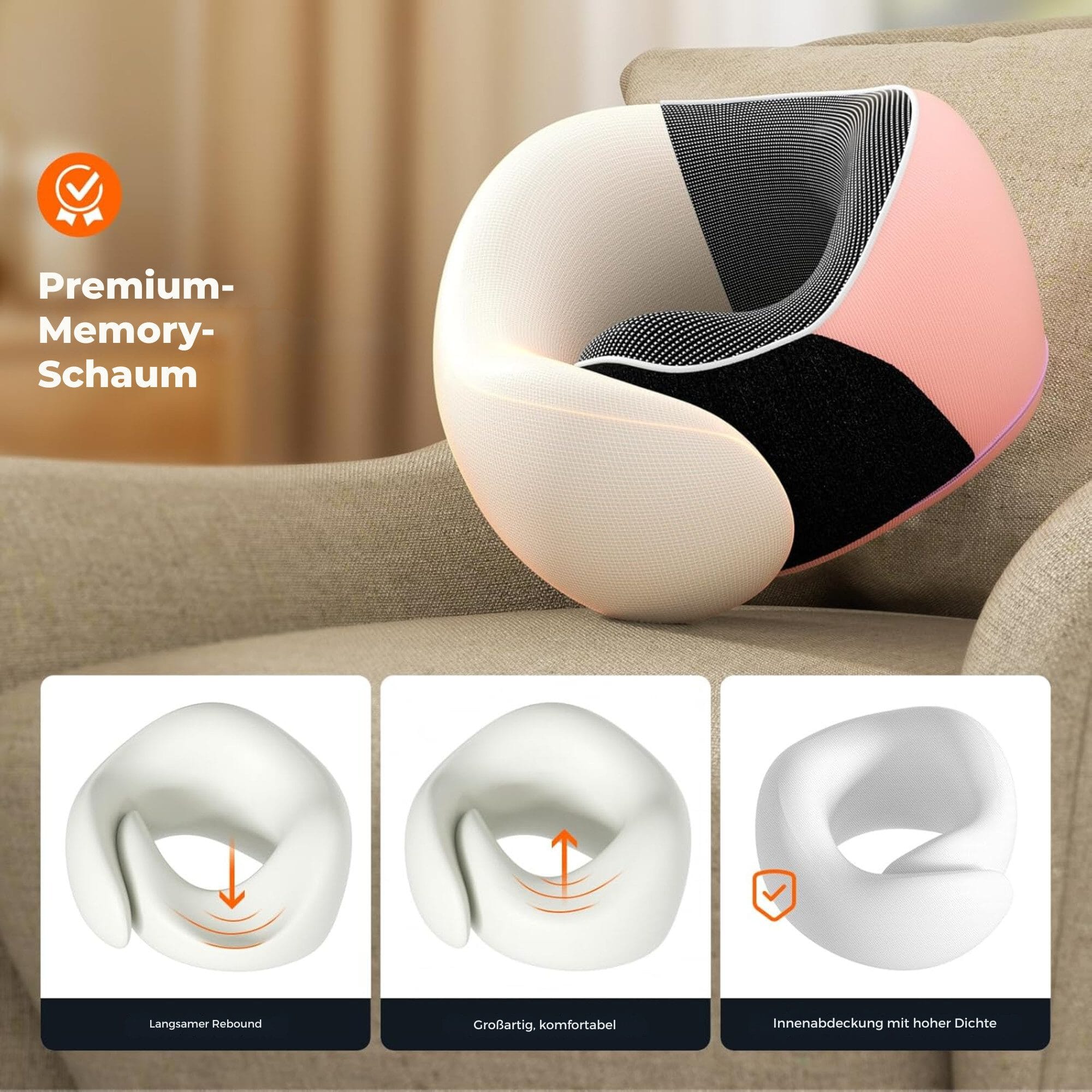 Nackenkissen für die Reise - memory-foam Ergonomisches Reisekissen