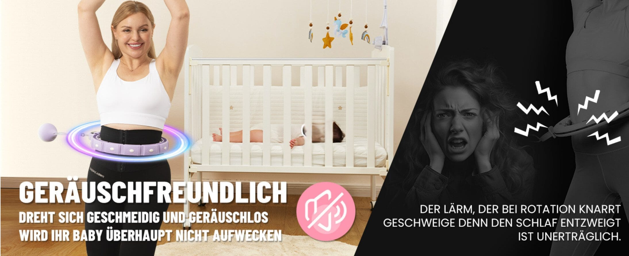 Hula-Hoop-Reifen mit Bunten LED-Lichteffekten und Gewicht Kugel, 18 abnehmbaren Teile