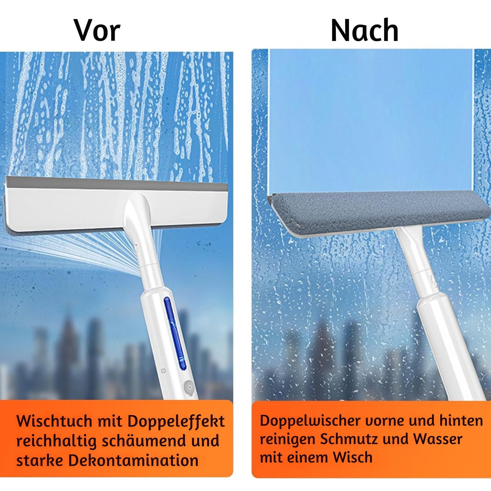 Fensterreiniger Fensterreinigungsgerät mit Teleskopstiel und Teleskopstangee
