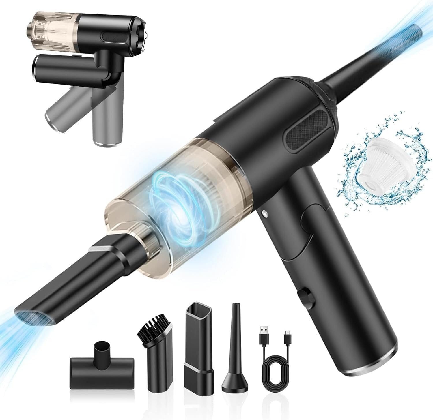 Akku-Handstaubsauger 3-Gang Einstellbar mit 5-Schnittstellen-Zubehör