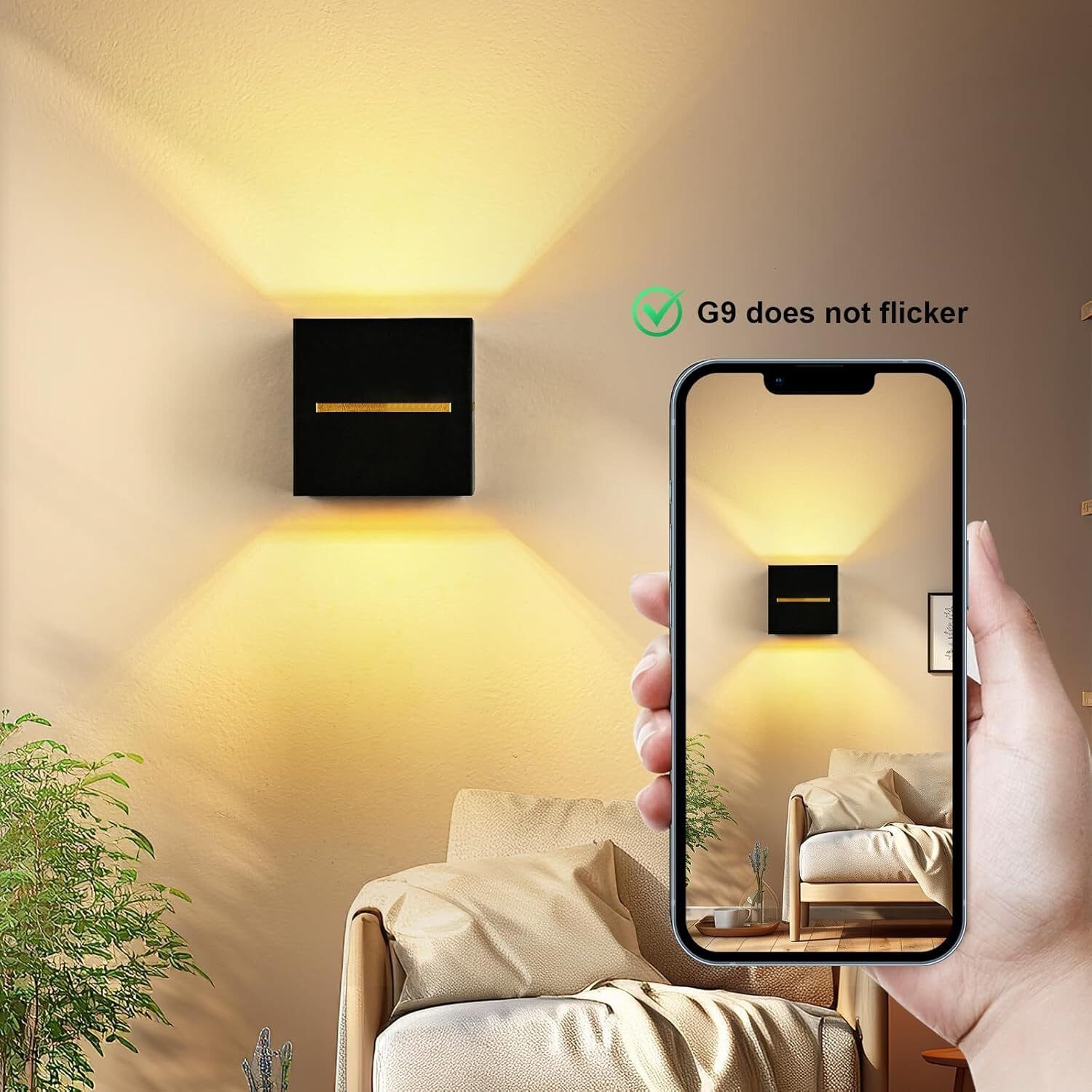 LED Wandleuchte Innen Schwarz Gold – 6W G9 Austauschbar 3000K Warmweiß