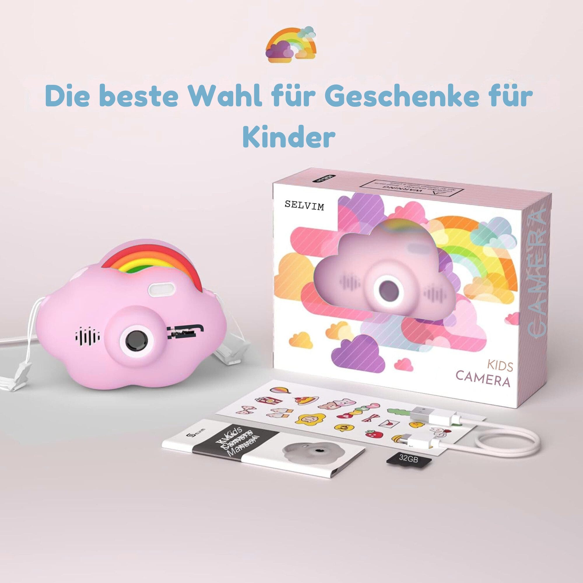 Digitalkamera mit 2,4-Zoll-Bildschirm, installierte 32-GB-Karte Kinderkamera