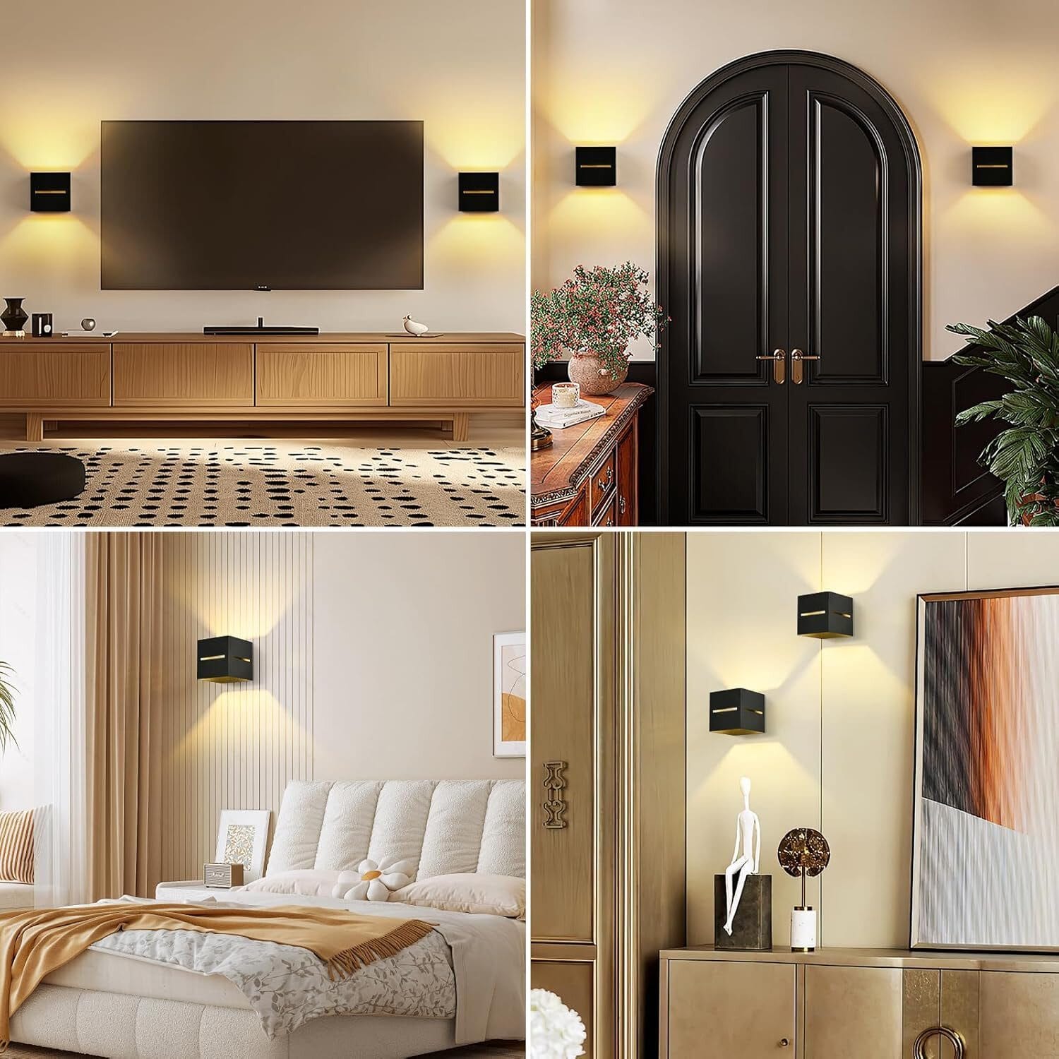 LED Wandleuchte Innen Schwarz Gold – 6W G9 Austauschbar 3000K Warmweiß