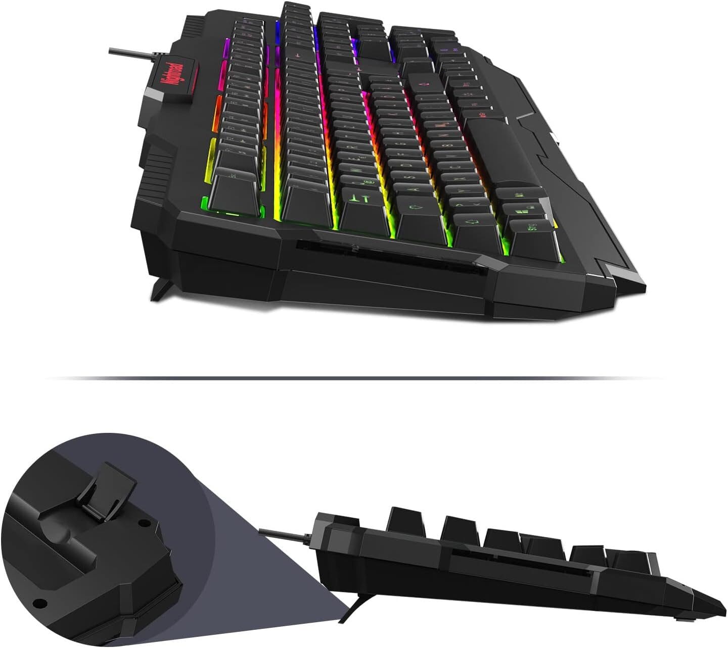Nightroad RGB Beleuchtung, QWERTY, 105 Tasten, Anti-Ghosting Gaming-Tastatur