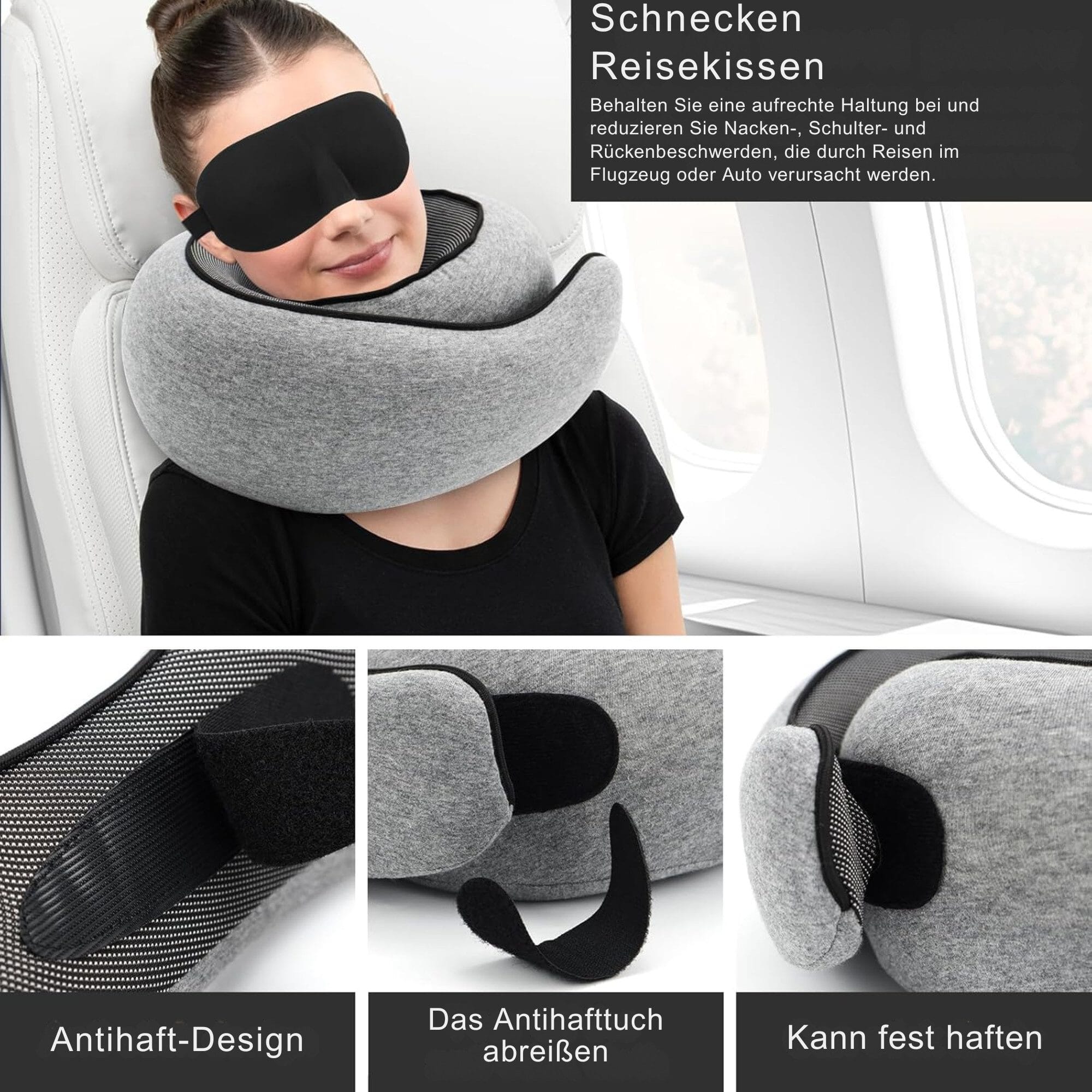 Nackenkissen für die Reise - memory-foam Ergonomisches Reisekissen