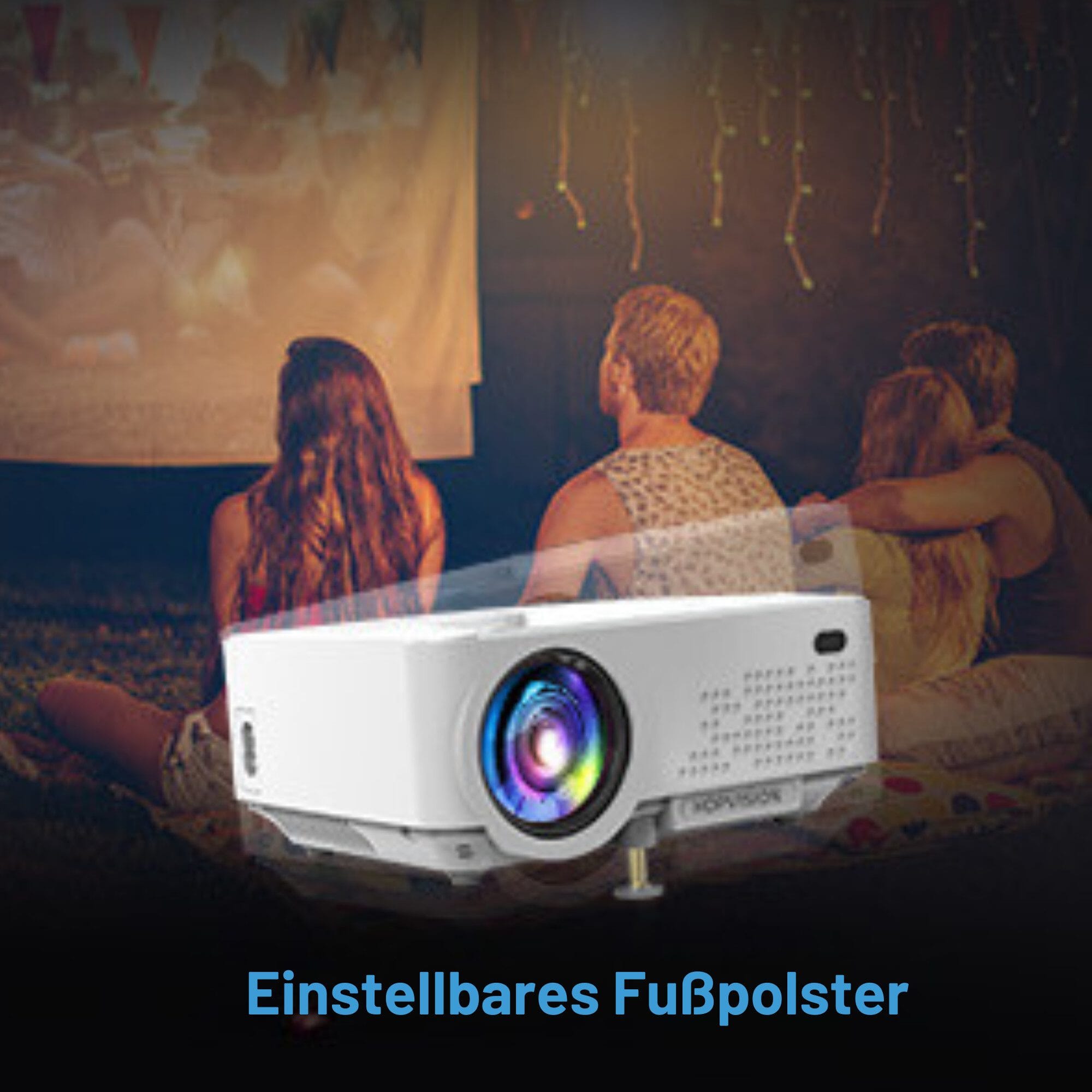 Mini Beamer mit Screen Mirroring, 7000 Lumen Heimkino FULL HD LED-Beamer