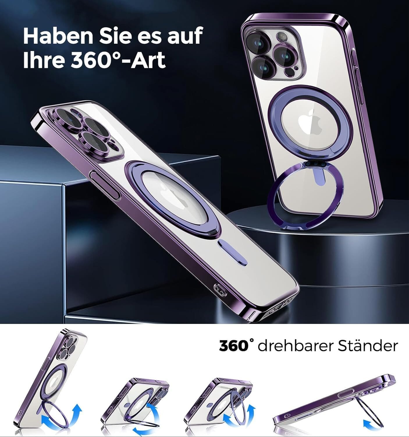 Handyhülle iPhone 15 Pro Max Hülle mit MagSafe und Integriertem 9H Kameraschutz