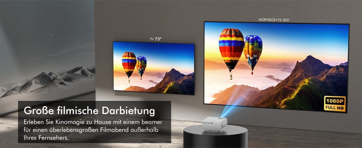 12000 Lumen Full HD 1080P Mini-Projektor mit 4K-Unterstützung, 5G WiFi Portabler Projektor