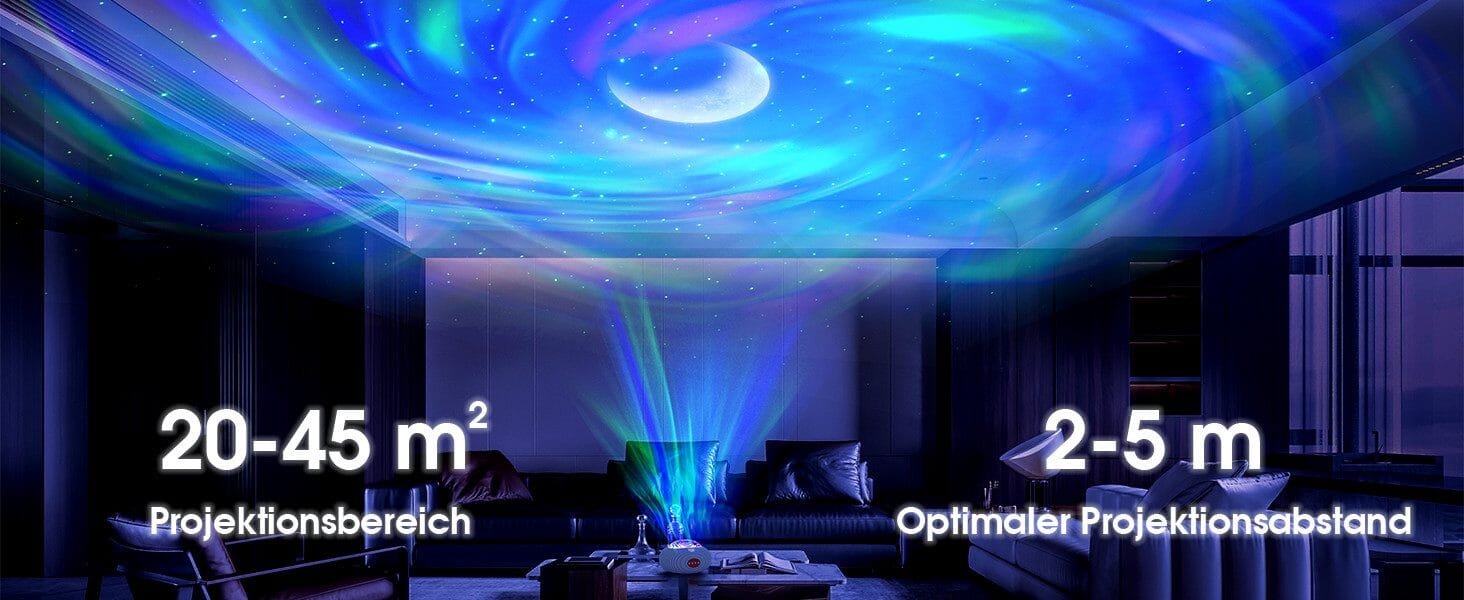 4-in-1 Galaxieprojektor mit Aurora & Spiralgalaxie, Sternenhimmel Beamer