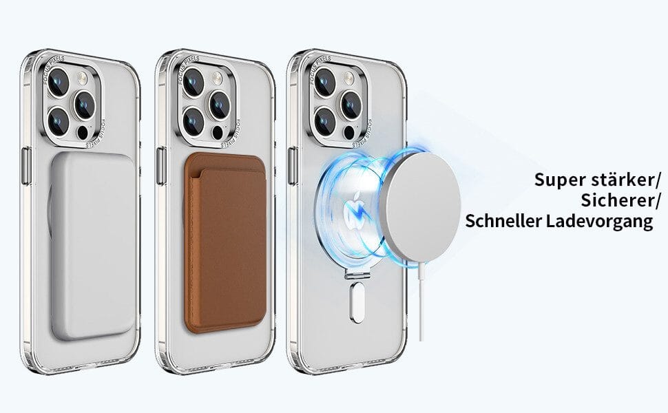Handyhülle iPhone 15 Pro Hülle mit MagSafe und Integriertem 9H Kameraschutz