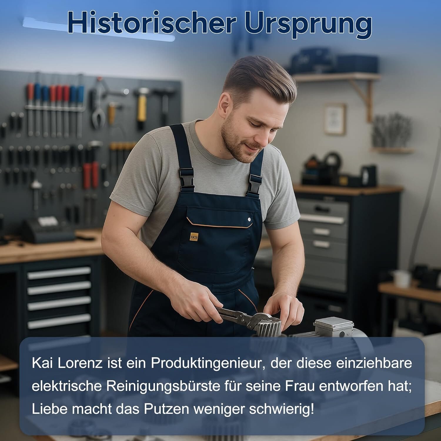 Reinigungsbürste mit 11 Bürstenköpfen, Teleskopgriff, 2 Geschwindigkeiten kabellos