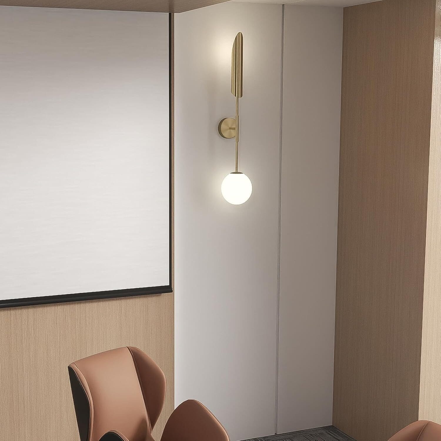 LED Wandleuchte Gold aus Metall & Glas – Retro Design mit warmweißem Licht