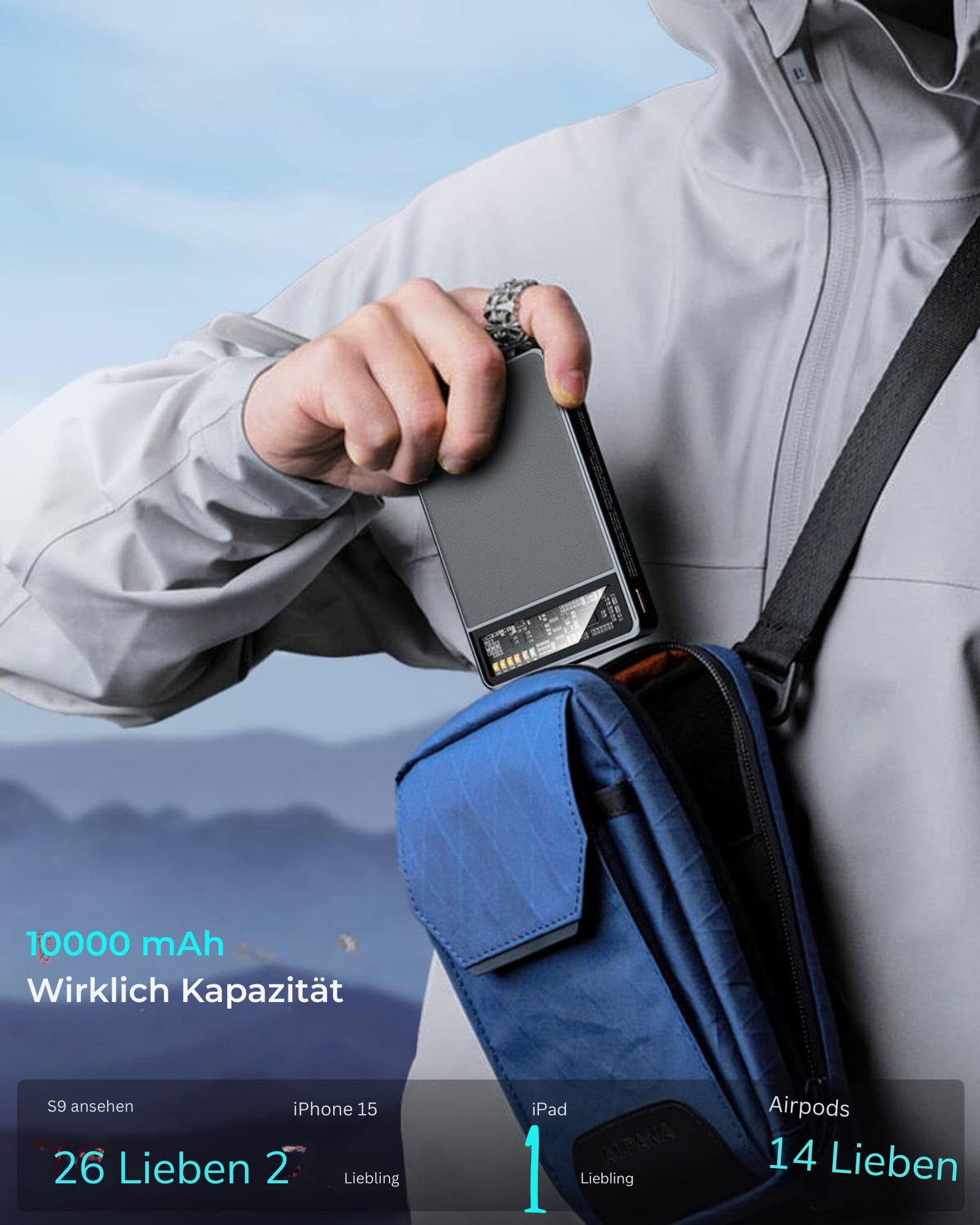 MagSafe Powerbank 10000mAh mit Schnellladefunktion, 20W USB-C PD Powerbank