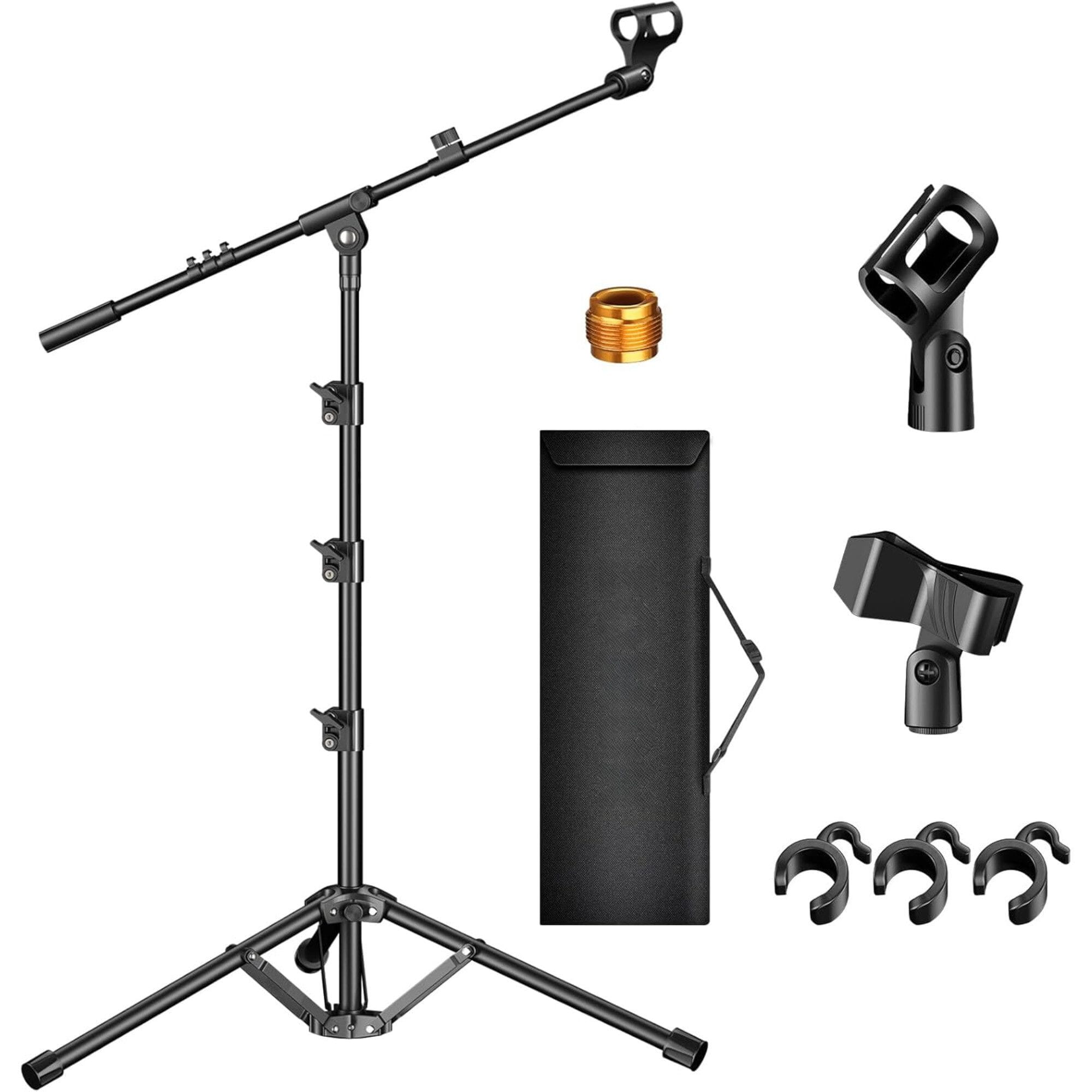 Mikrofonständer mit Galgenarm und Tragetasche – Stabiles Stativ aus Stahl, 107–174 cm
