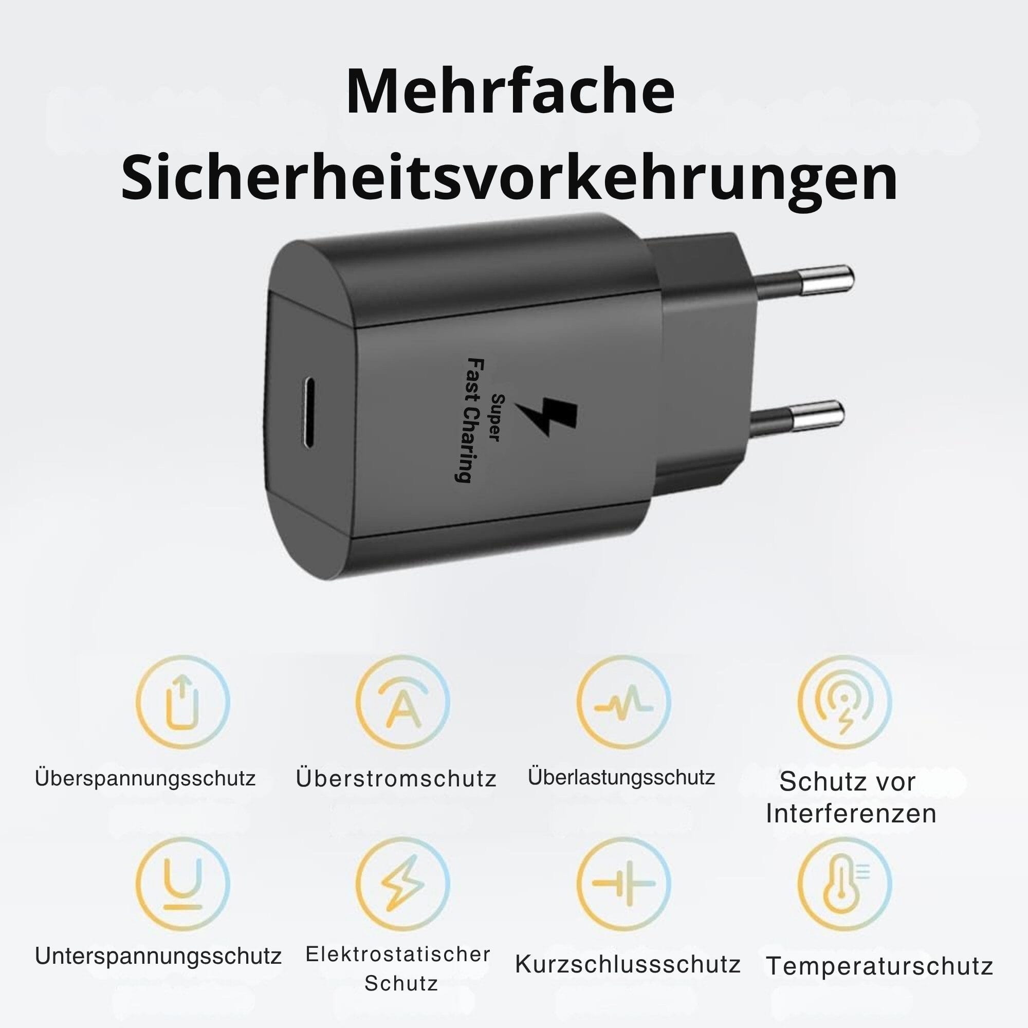 25W USB-C mit 2 Meter Kabel, universell kompatibles ultraschnelles Schnelllade-Gerät