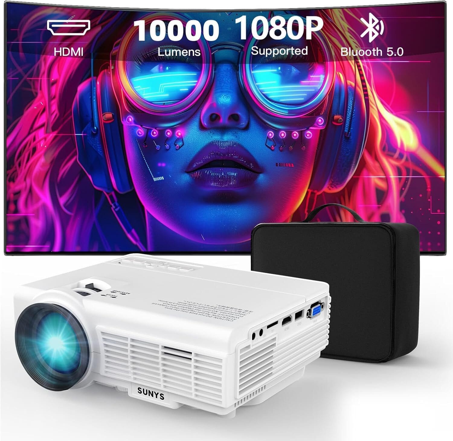 mit 10000 Lumen, nativer 1080P Full HD Auflösung, 10.000:1 Kontrast LED-Beamer