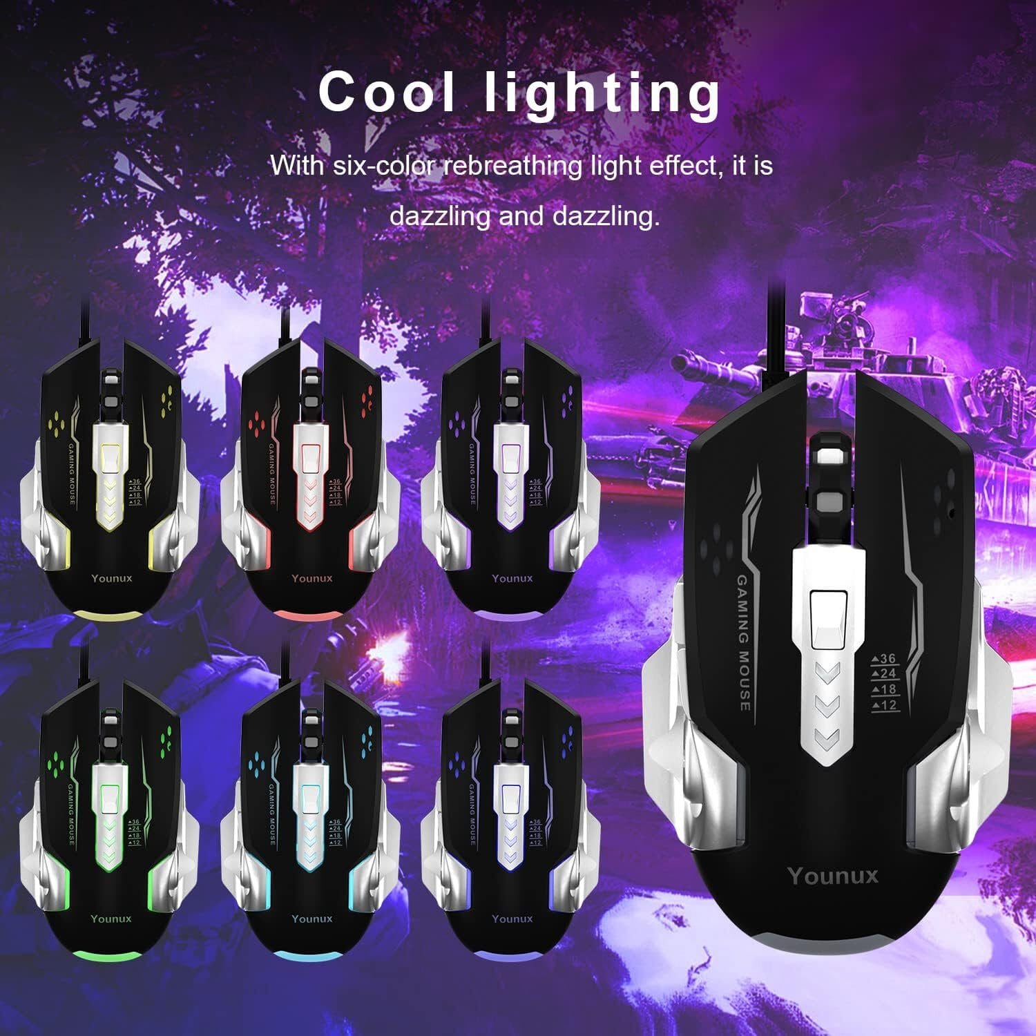 Nightroad RGB LED-Hintergrundbeleuchtung QWERTY, mit Handyhalterung Gaming-Tastatur