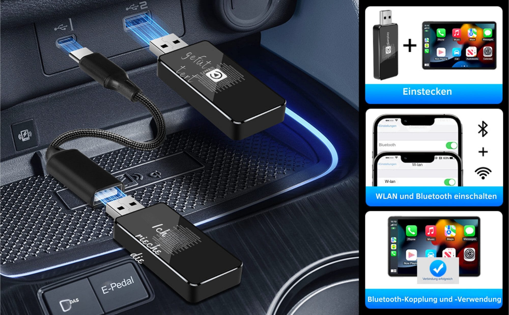 CarPlay Wireless Adapte für iPhone – 2025 Neueste Version USB-Adapter