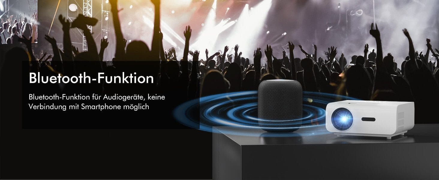 12000 Lumen Full HD 1080P Mini-Projektor mit 4K-Unterstützung, 5G WiFi Portabler Projektor