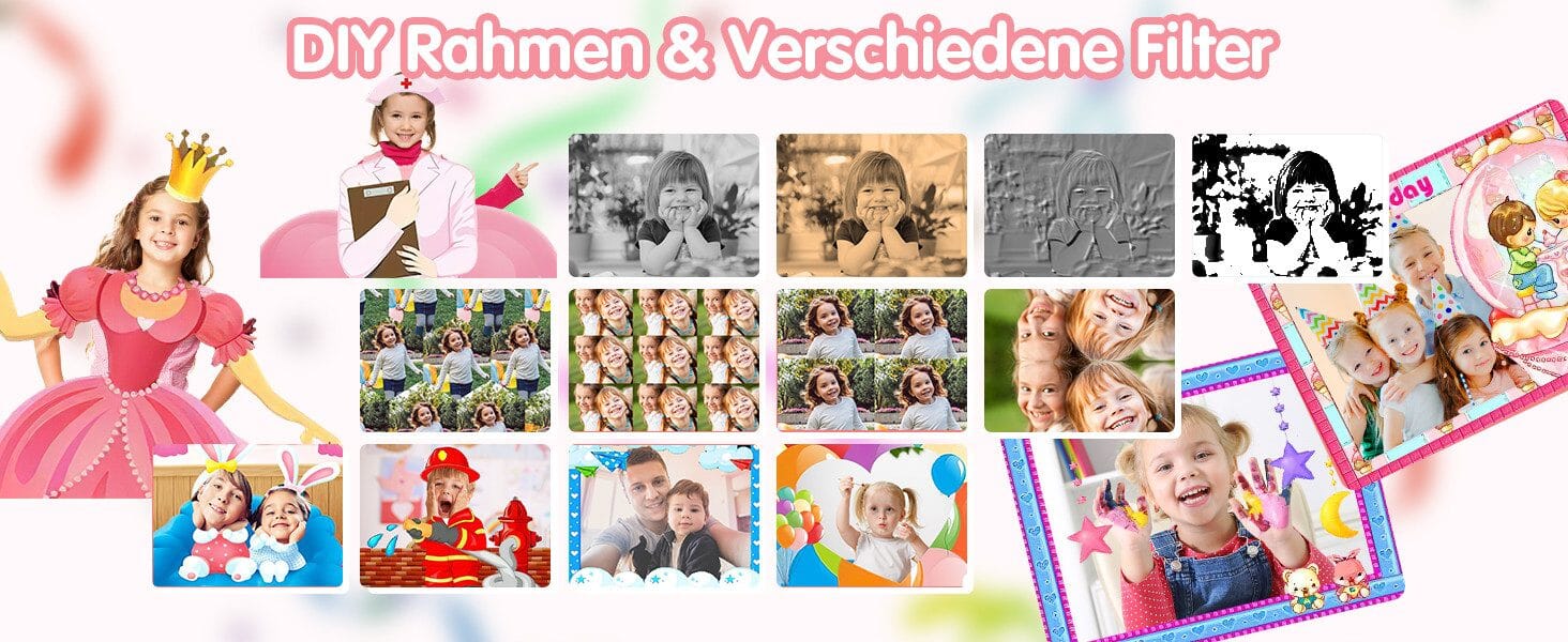 Sofortbildkamera 2,4'' Bildschirm für Kinder mit 32GB Karte & Zubehör Kinderkamera