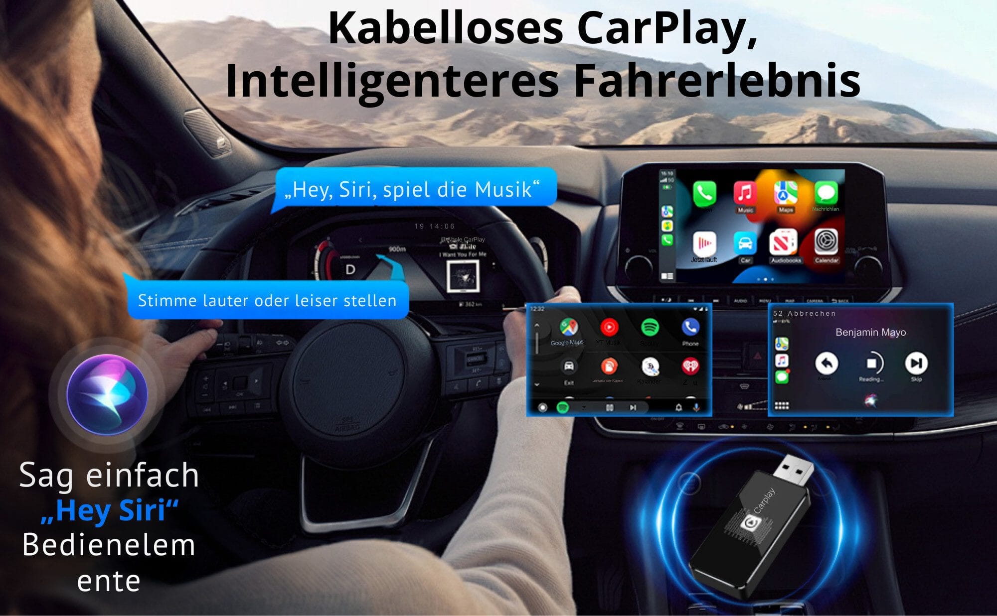 CarPlay Wireless Adapte für iPhone – 2025 Neueste Version USB-Adapter