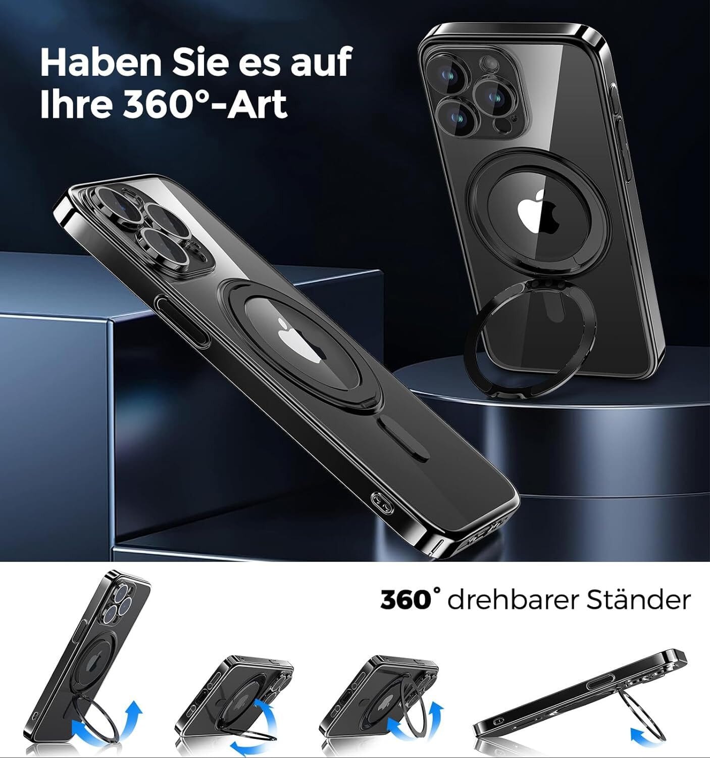 Handyhülle iPhone 15 Pro Hülle mit MagSafe und Integriertem 9H Kameraschutz