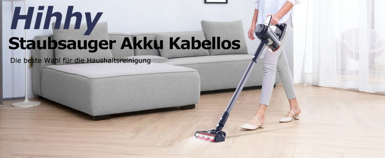Akku-Hand-und Stielstaubsauger Kabellos, Akkusauger Kabelloser Staubsauger Bis zu 45Mins Laufzeit