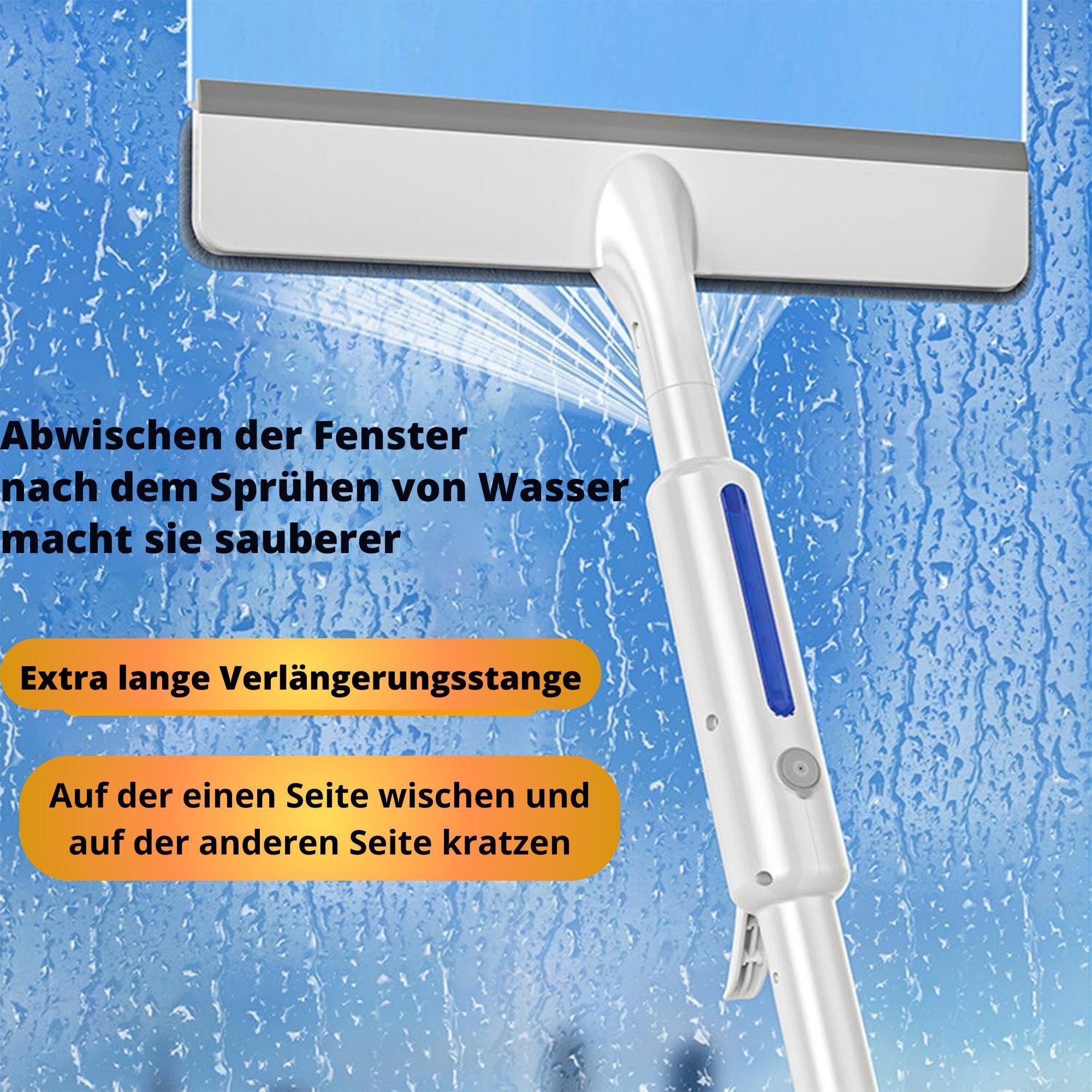 Fensterreiniger Fensterreinigungsgerät mit Teleskopstiel und Teleskopstangee