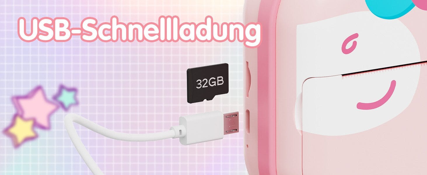 Sofortbildkamera 2,4'' Bildschirm für Kinder mit 32GB Karte & Zubehör Kinderkamera