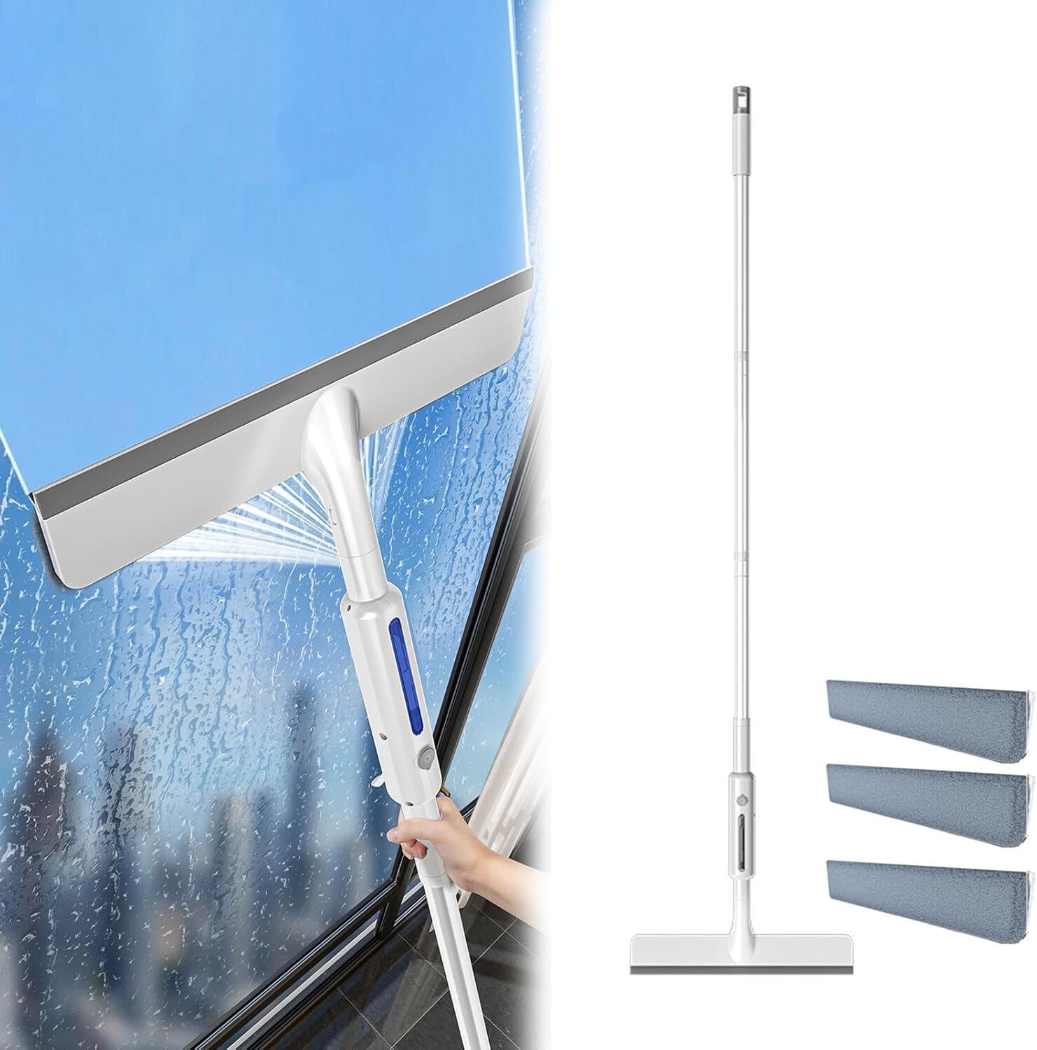 Fensterreiniger Fensterreinigungsgerät mit Teleskopstiel und Teleskopstangee