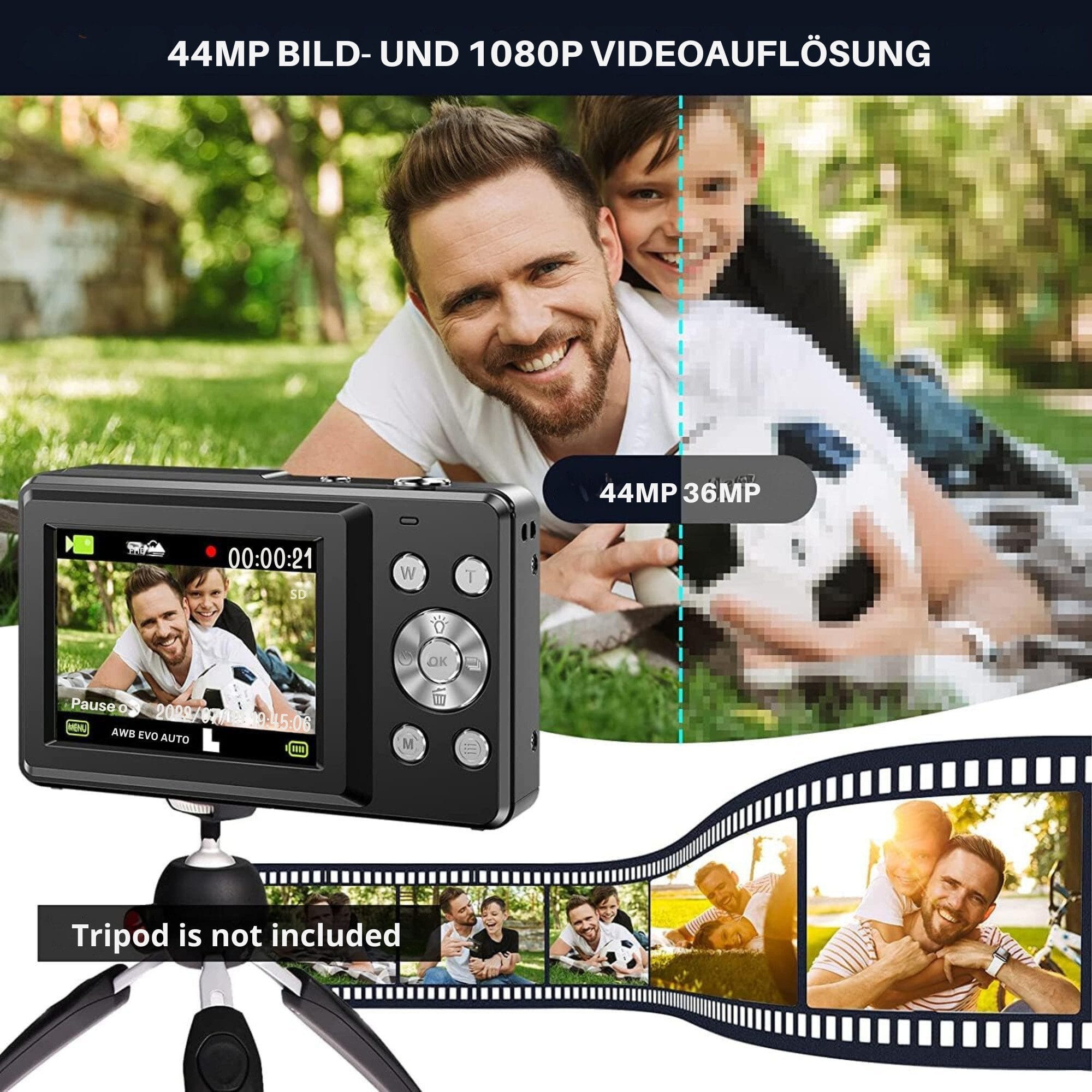 Digitalkamera mit 32G Micro SD Karte, 1080P Kinderkamera 44MP HD Kinderkamera