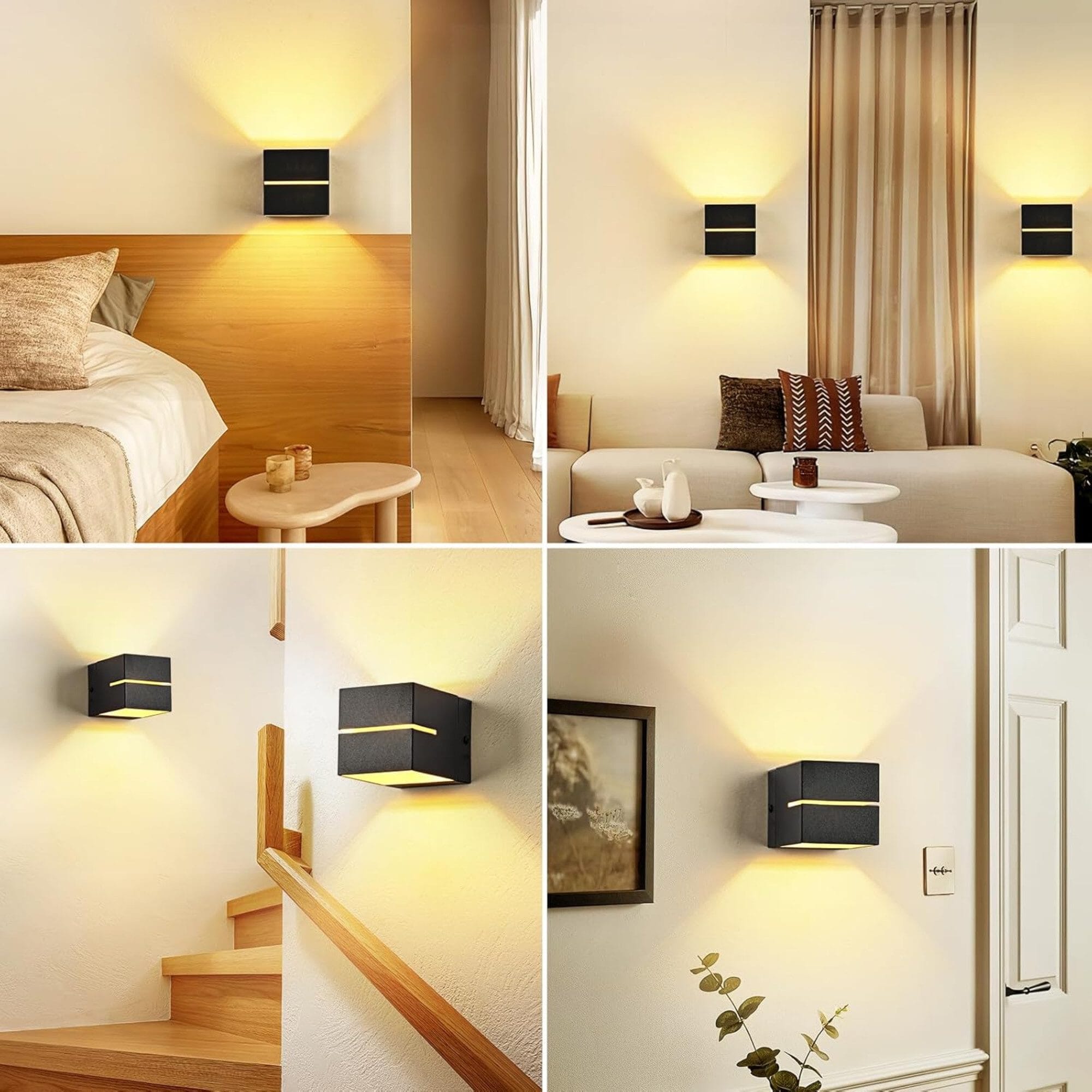 LED Wandleuchte Innen aus Aluminium – Wandlampe Schwarz Gold 6W G9 Warmweiß 3000K