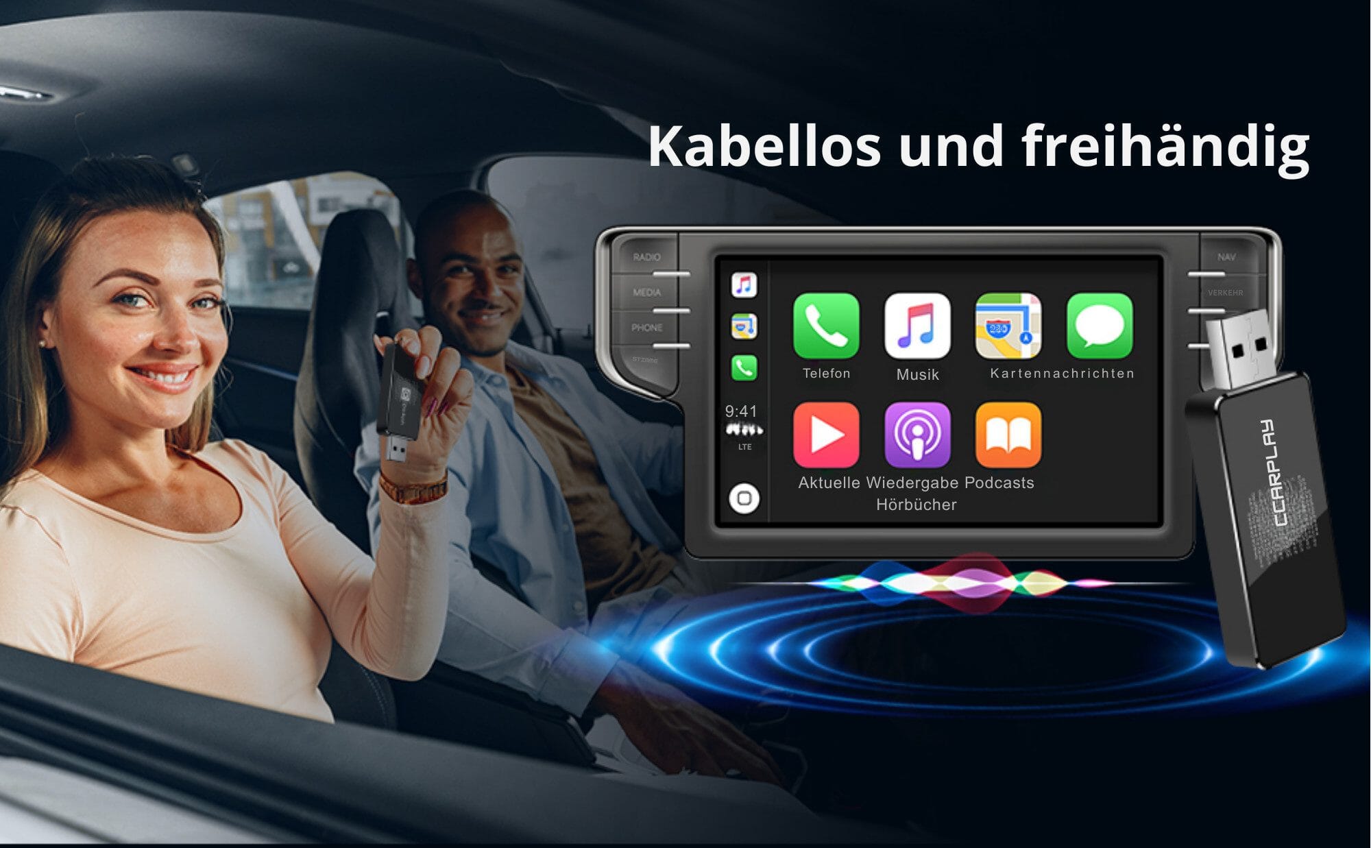 CarPlay Wireless Adapte für iPhone – 2025 Neueste Version USB-Adapter