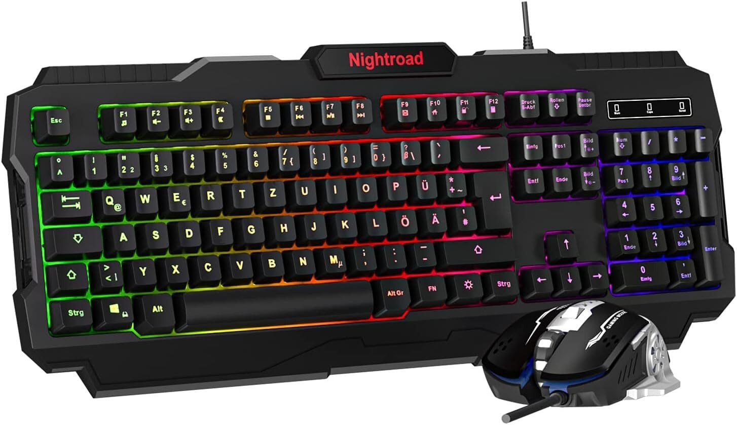 Nightroad RGB Beleuchtung, QWERTY, 105 Tasten, Anti-Ghosting Gaming-Tastatur