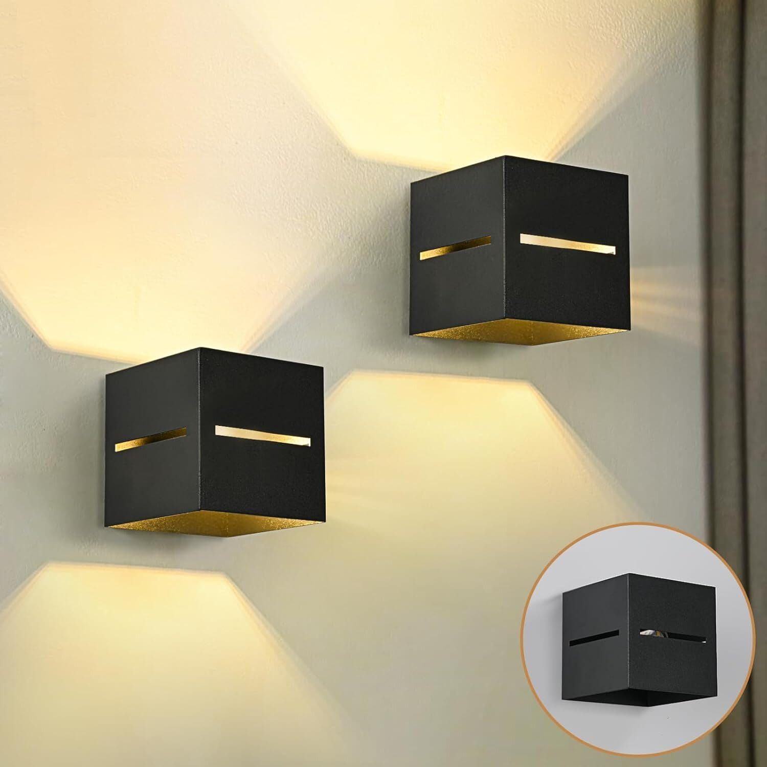 LED Wandleuchte Innen Schwarz Gold – 6W G9 Austauschbar 3000K Warmweiß