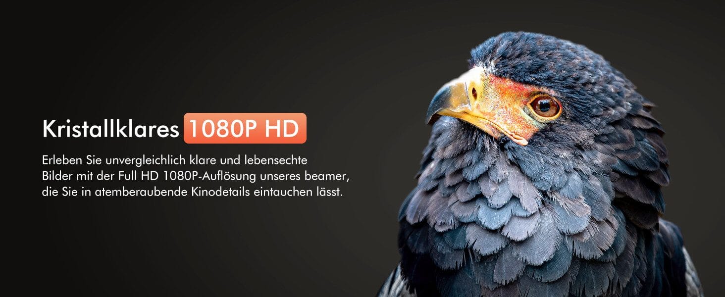 Mini-Projektor Full HD 1080P, 12.000 Lumen, 300-Zoll-Projektor LED-Beamer