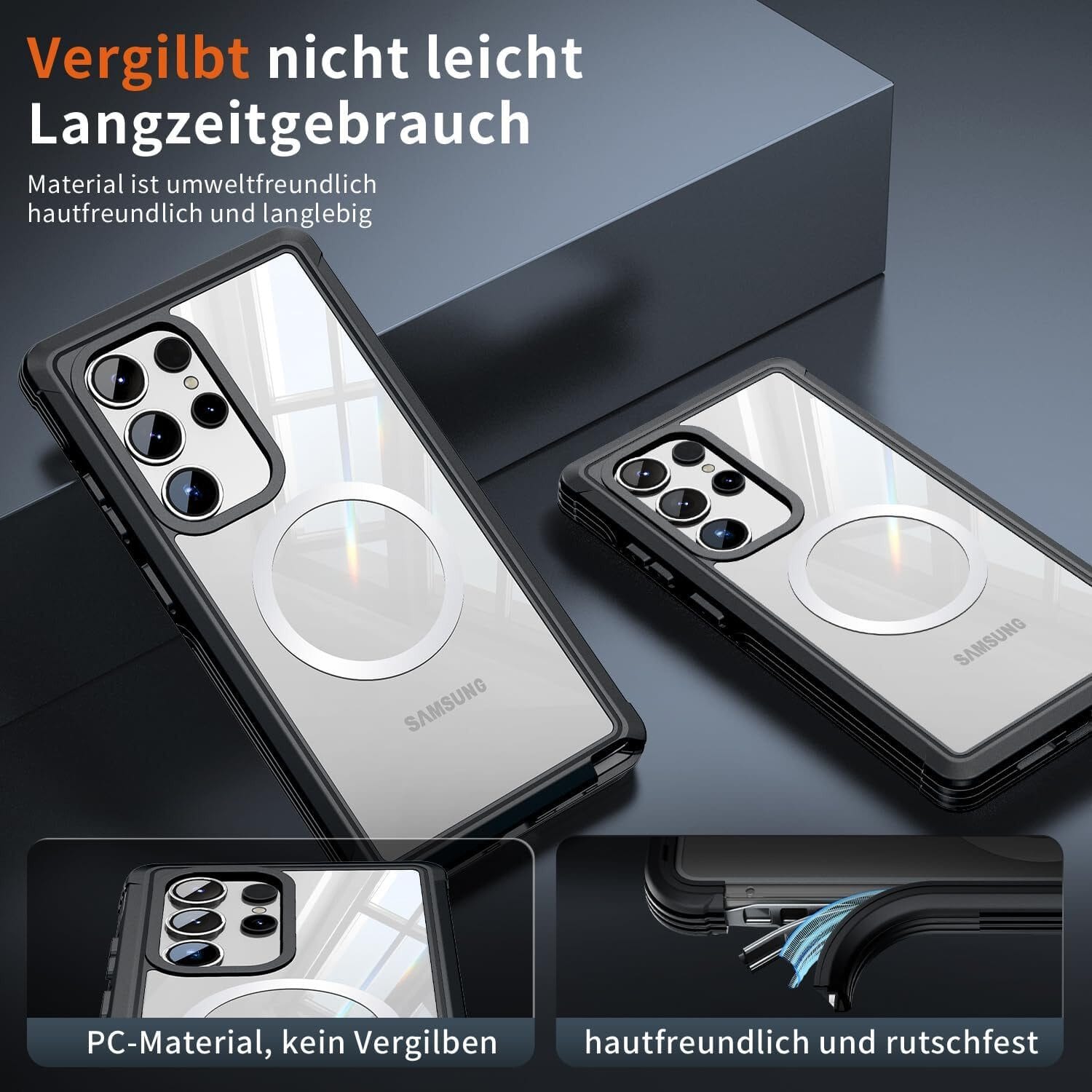 Handyhülle Samsung Galaxy S24 Ultra Hülle, 360 Grad Kratzfeste Handyhülle