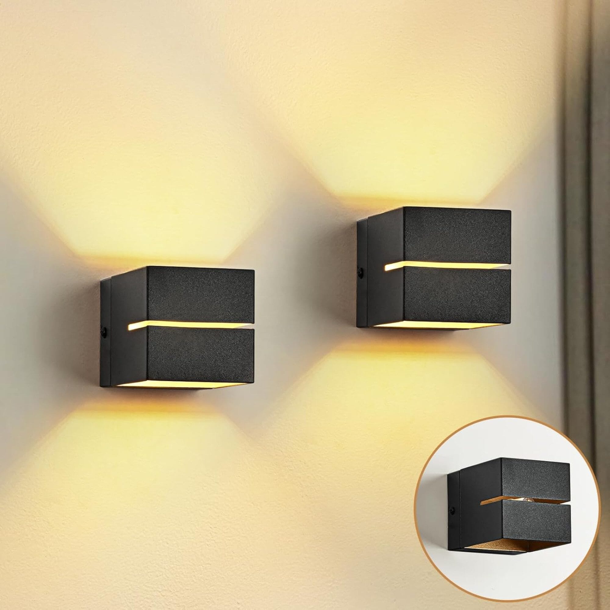 LED Wandleuchte Innen aus Aluminium – Wandlampe Schwarz Gold 6W G9 Warmweiß 3000K